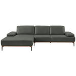 ECKSOFA 16580 Sprint in Echtleder Anthrazit  176/314 cm  - Anthrazit/Bronzefarben, Design, Leder/Holz (176/314cm) - Valnatura