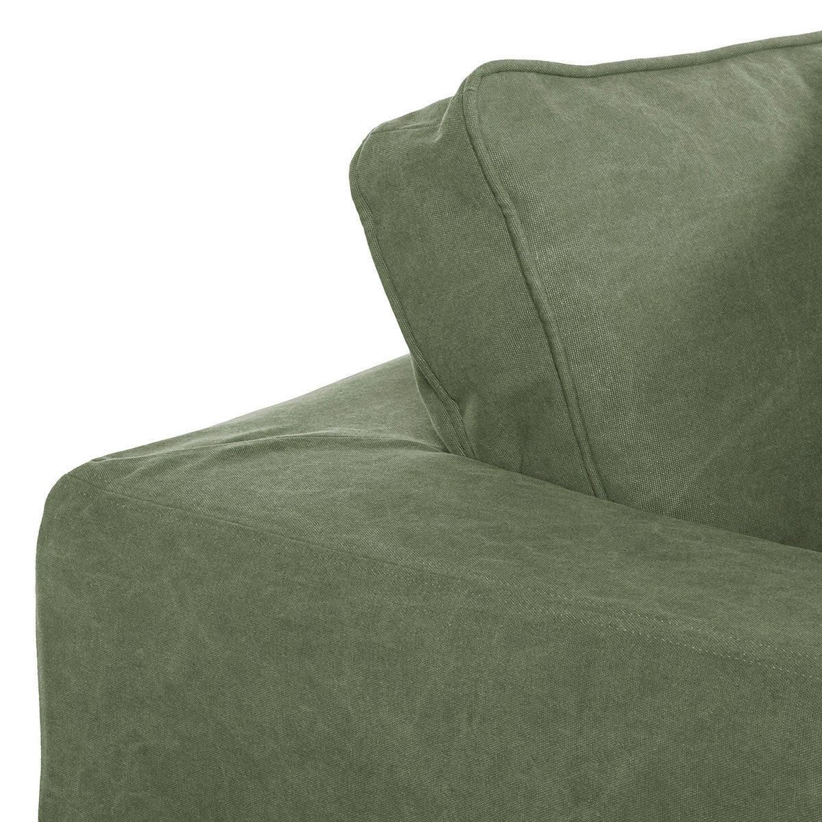 ECKSOFA STELLA in Webstoff Olivgrün Zierkissen, Rückenkissen  238/222 cm  - Schwarz/Olivgrün, Design, Kunststoff/Textil (238/222cm) - P & B