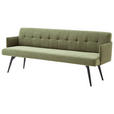 SITZBANK in Textil Hellgrün  - Schwarz/Hellgrün, Design, Textil/Metall (206/85/69cm) - Johann Jakob