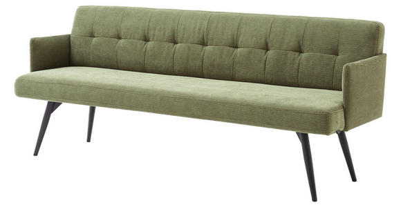 SITZBANK in Textil Hellgrün - Schwarz/Hellgrün, Design, Textil/Metall (206/85/69cm) - Johann Jakob