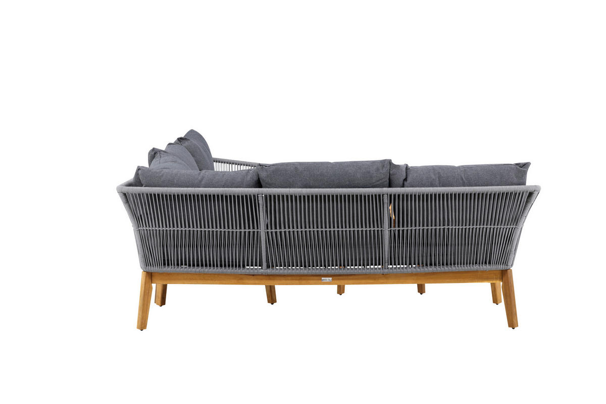 LOUNGEGARNITUR 2-teilig  210/160 cm  Akazie Aluminium  - Dunkelgrau/Grau, KONVENTIONELL, Holz/Kunststoff (210/160cm) - Gardenson