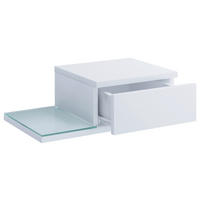 NACHTSCHRANK 48/15/28 cm  - Weiß, MODERN, Glas/Holzwerkstoff (48/15/28cm) - MID.YOU