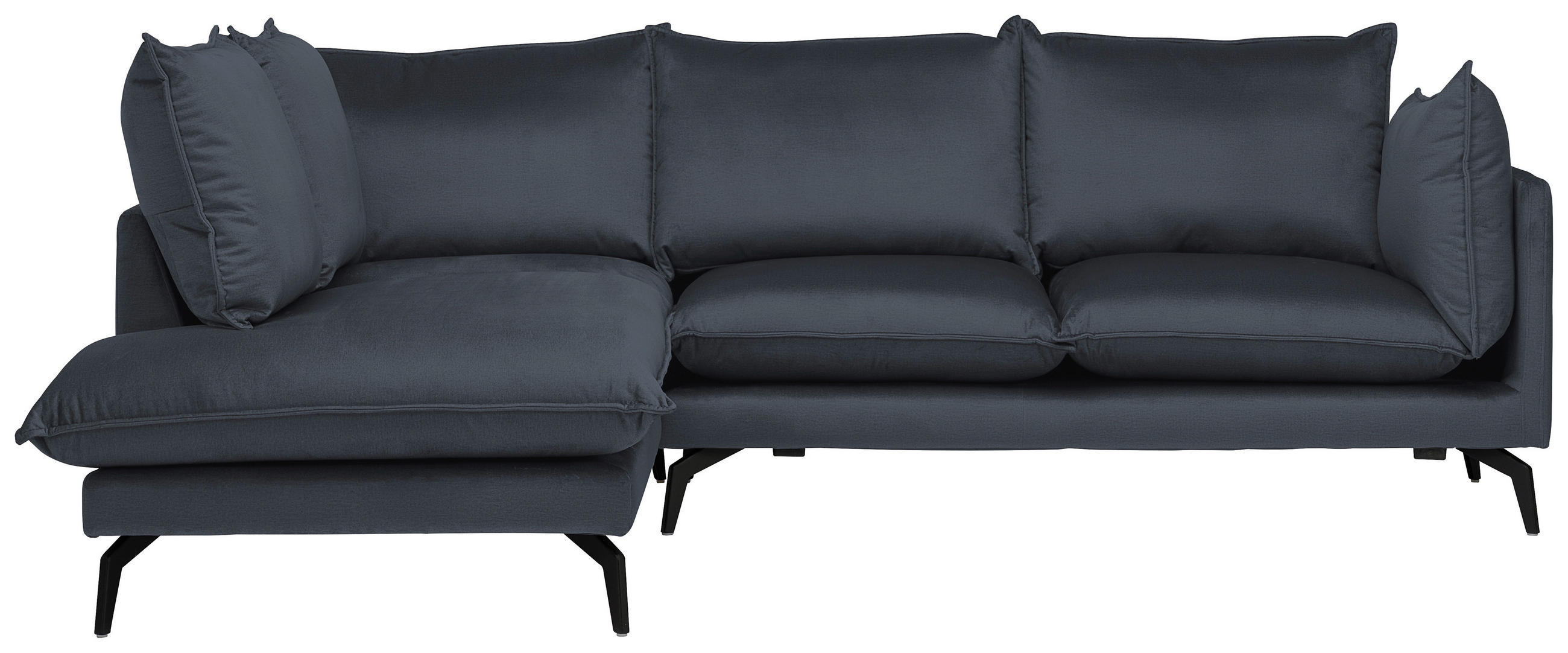 ECKSOFA  in Samt Anthrazit  200/241 cm  - Anthrazit/Schwarz, Design, Textil/Metall (200/241cm) - Carryhome