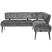 ECKBANK 212/162 cm Webstoff Graphitfarben Metall   - Schwarz/Graphitfarben, MODERN, Textil/Metall (212/162cm) - Welnova