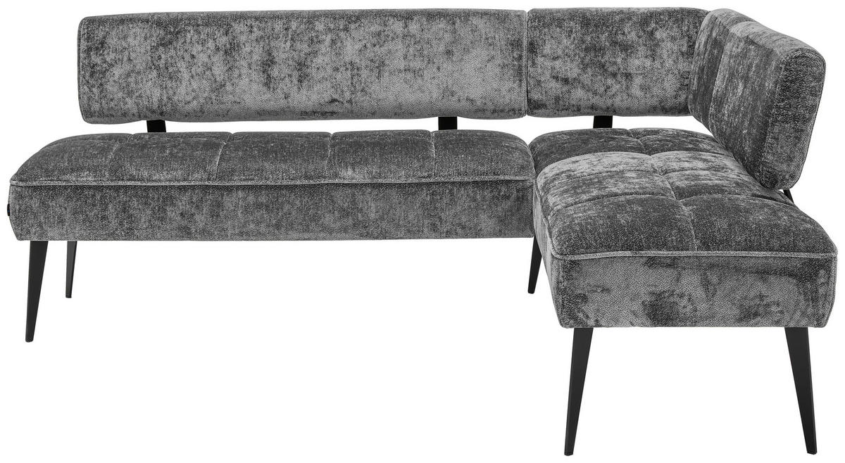 ECKBANK 212/162 cm Webstoff Graphitfarben Metall   - Schwarz/Graphitfarben, MODERN, Textil/Metall (212/162cm) - Welnova