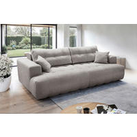 BIGSOFA TINO in Flachgewebe Mokka  - Schwarz/Mokka, KONVENTIONELL, Holzwerkstoff/Kunststoff (279/90/137cm) - Livetastic
