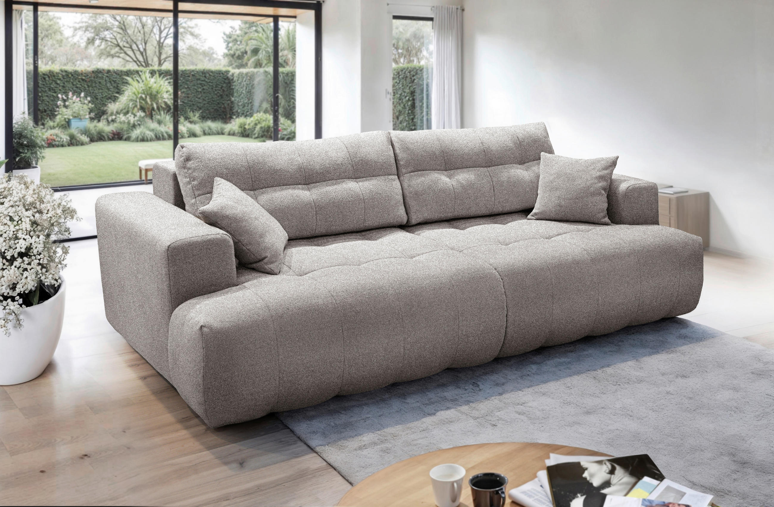 MID.YOU POHOVKA BIG SOFA, plast, textil, kompozitní dřevo, mokka