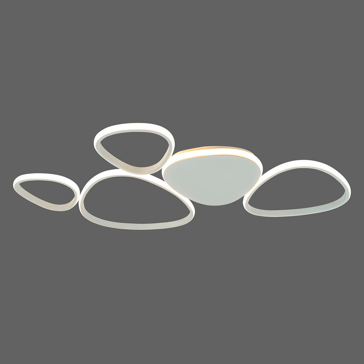 STROPNÉ LED SVIETIDLO, 92/52/4 cm - biela s vysokým leskom, Design, kov (92/52/4cm)