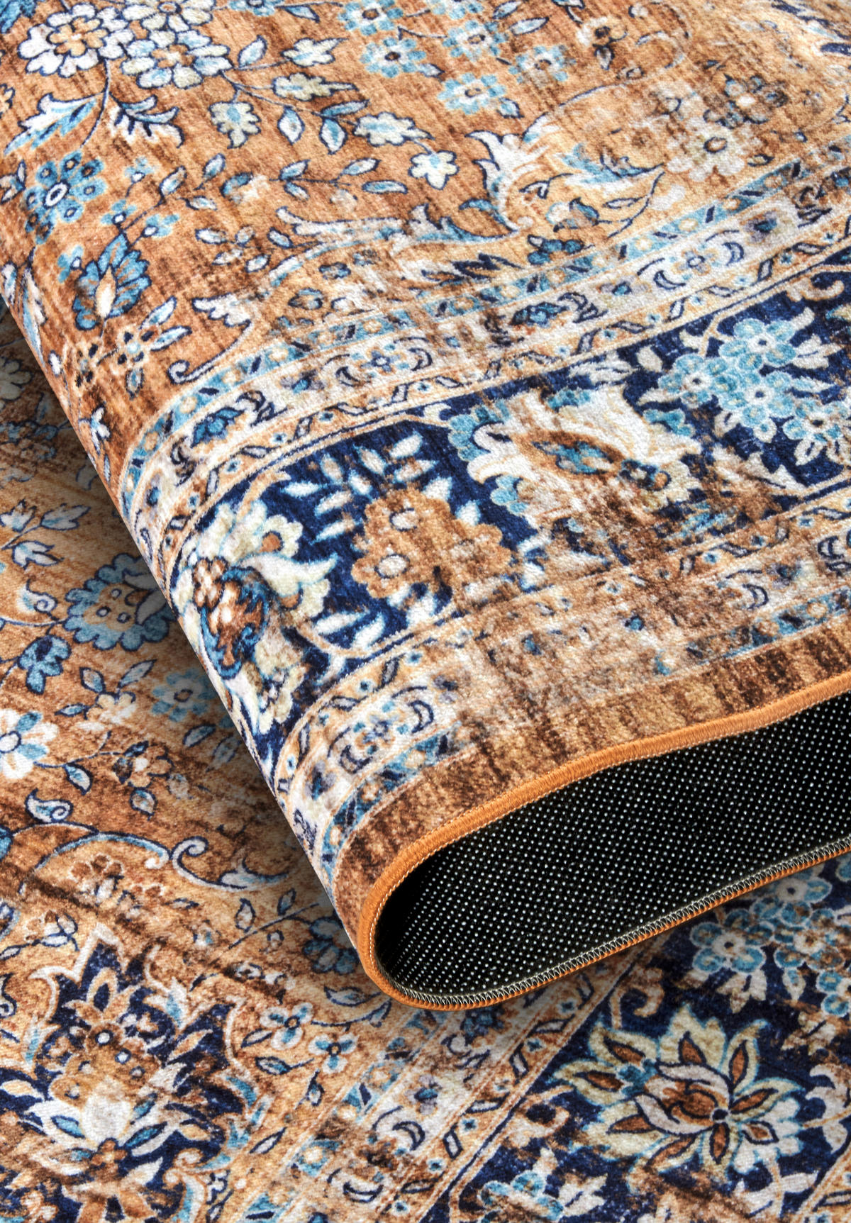 VINTAGE-TEPPICH 80/150/150 cm Asya Dunkelblau, Kupferfarben  - Dunkelblau/Kupferfarben, Design, Kunststoff/Textil (80/150/150cm)