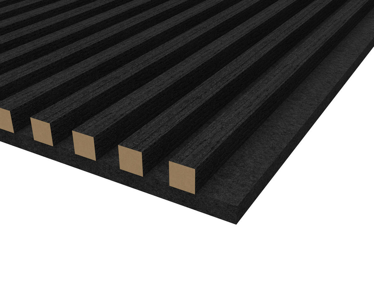 SADA AKUSTICKÝCH PANELŮ 4 ks 41/120/2,1 cm  - černá, Design, kompozitní dřevo/plast (41/120/2,1cm) - Livetastic