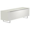 LOWBOARD Weiss, Alufarben  160/51/45 cm  - Weiss/Alufarben, Design, Glas/Holzwerkstoff (160/51/45cm) - Moderano