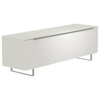 LOWBOARD Weiss, Alufarben  160/51/45 cm  - Weiss/Alufarben, Design, Glas/Holzwerkstoff (160/51/45cm) - Moderano