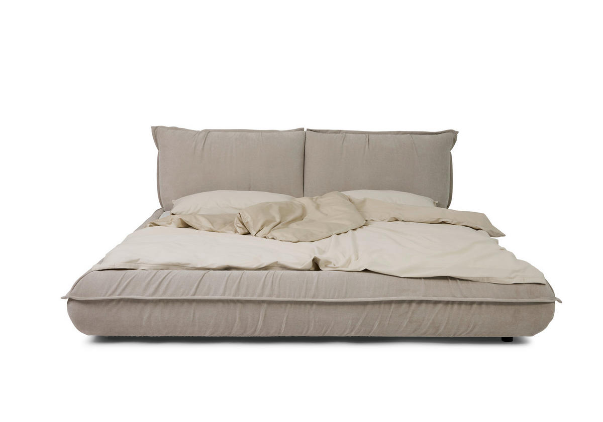 POLSTERBETT 180/200 cm,  in Beige,  - Beige/Schwarz, Design, Kunststoff/Textil (180/200cm) - Tom Tailor