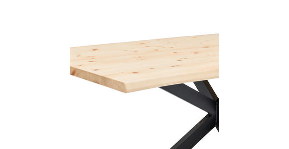 ESSTISCH in Holz 200/100/75 cm  - Zirbelkieferfarben/Schwarz, Natur, Holz/Metall (200/100/75cm) - Linea Natura