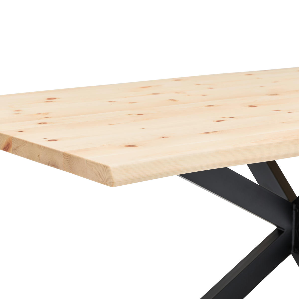 ESSTISCH in Holz 200/100/75 cm  - Schwarz/Naturfarben, Natur, Holz/Metall (200/100/75cm) - Linea Natura