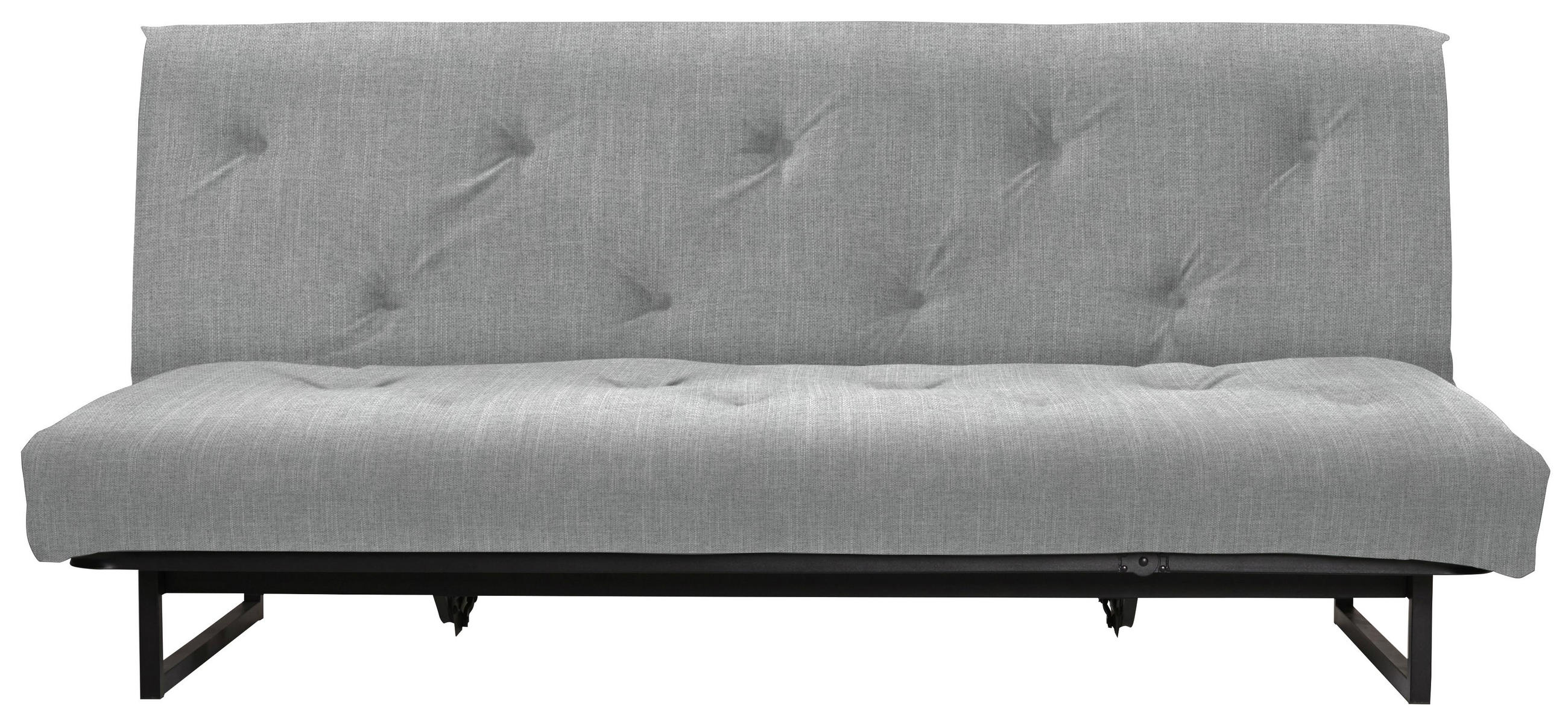 Schlafsofa in Metall, Textil Hellgrau