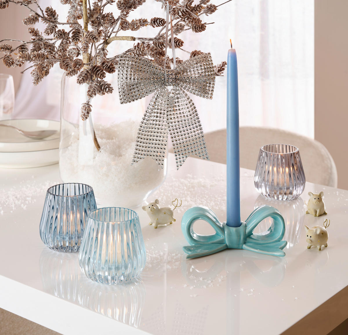 DEKORAČNÉ PRASIATKO - zlatá/krémová, Basics, plast (4cm)