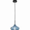PENDELLEUCHTE Budelli 26/200 cm   - Blau/Schwarz, Design, Glas/Metall (26/200cm) - Fabas Luce