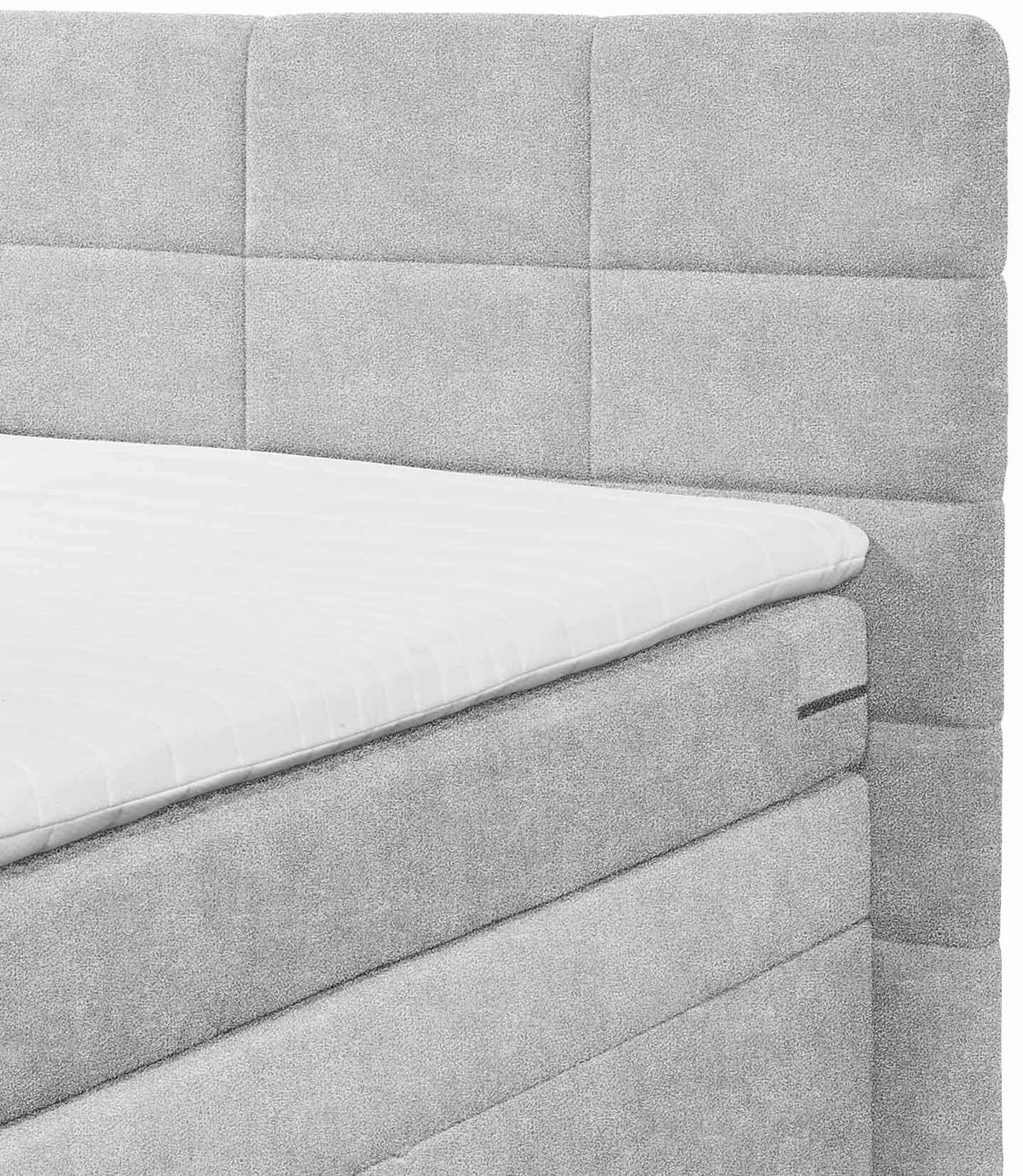 BOXSPRINGBETT 180/200 cm  in Silberfarben  - Silberfarben, Konventionell, Kunststoff/Textil (180/200cm) - MID.YOU