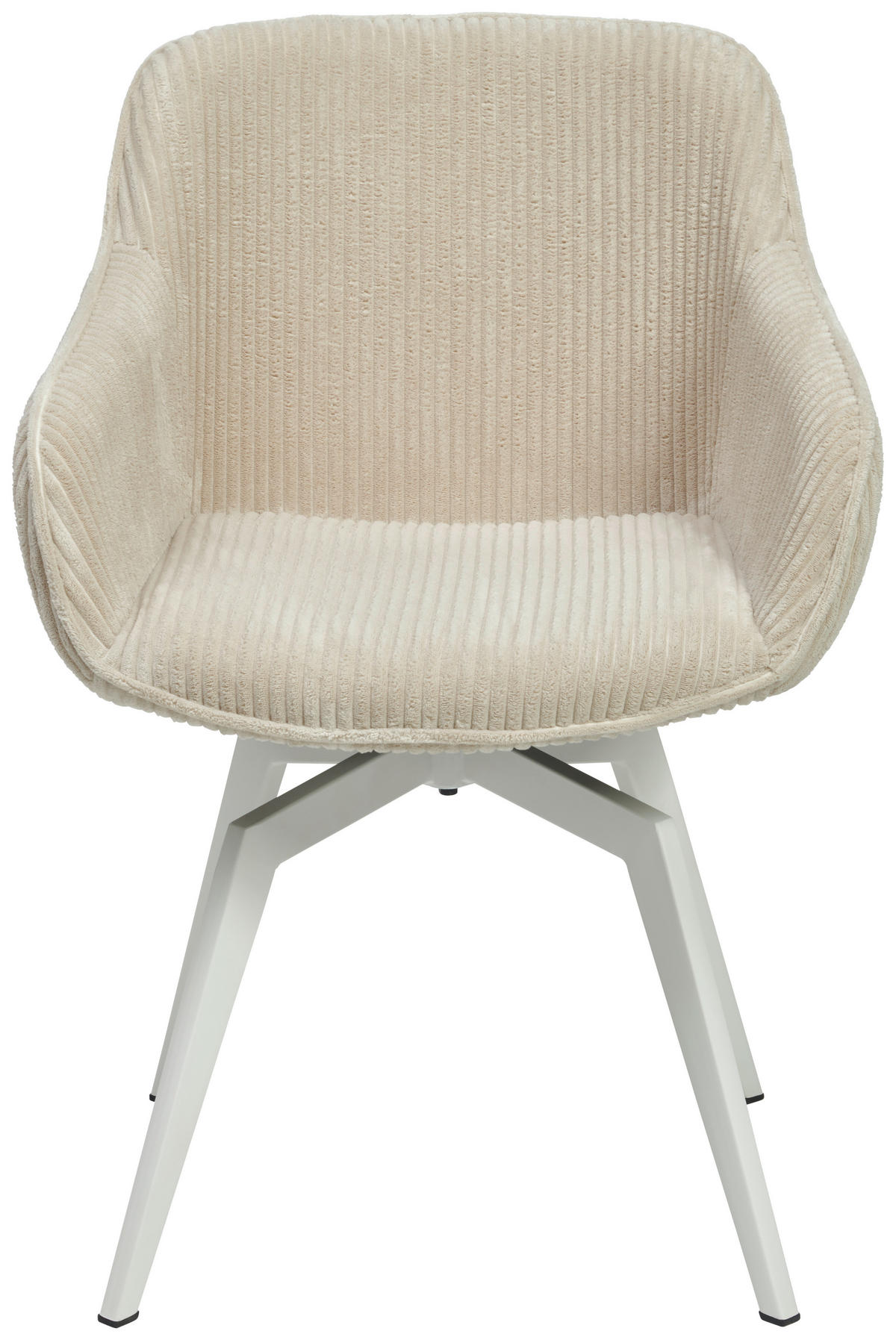 ARMLEHNSTUHL  Sitzfläche 360° drehbar, inklusive Armlehnen Cord  - Beige, MODERN, Textil/Metall (60/84/64cm) - Livetastic