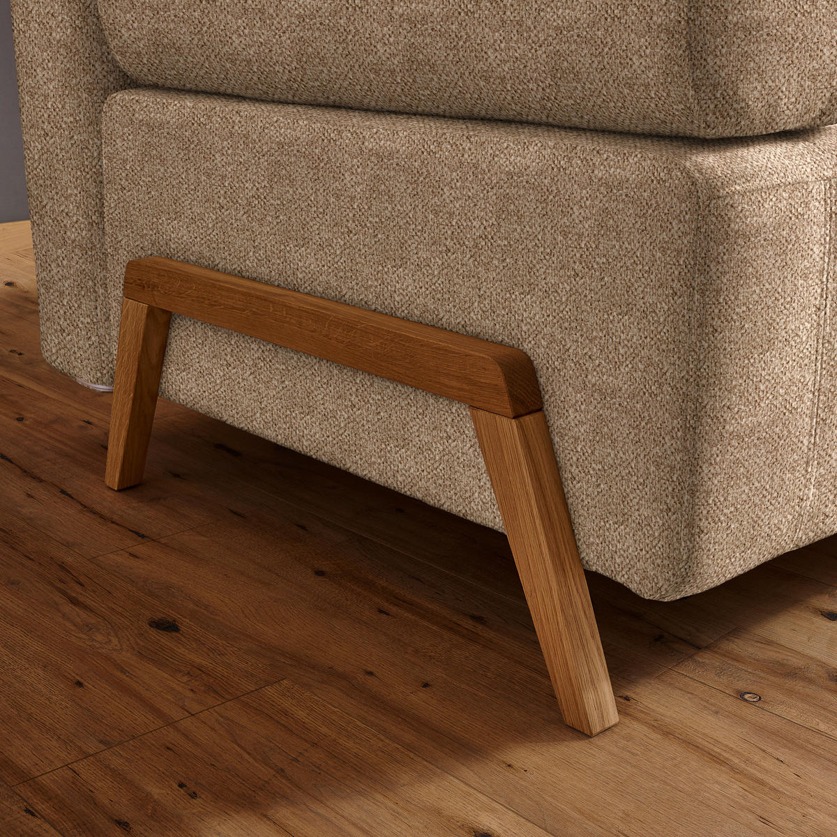 SCHLAFSOFA in Holz, Textil Hellbraun  - Hellbraun/Naturfarben, Design, Holz/Textil (211/88/102cm) - Niels Andersson