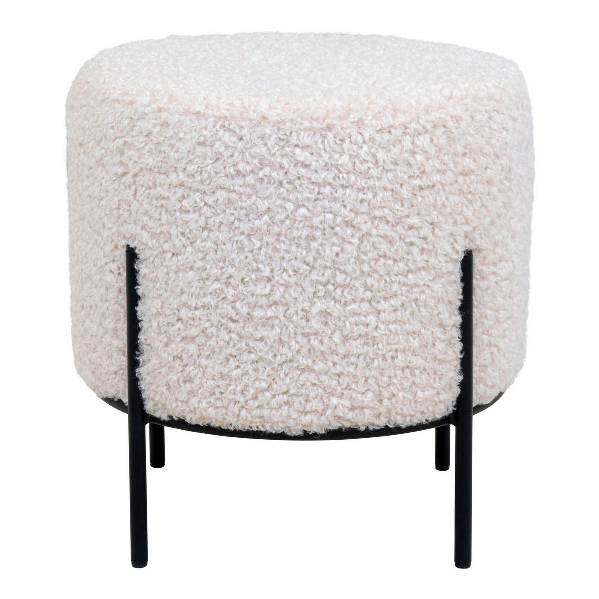 HOCKER Schwarz, Weiß  - Schwarz/Weiß, Design, Textil/Metall (35.5/37cm)