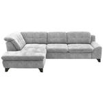 ECKSOFA in Chenille Grau  - Schwarz/Grau, KONVENTIONELL, Textil/Metall (200/281cm) - Carryhome