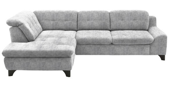 ECKSOFA in Chenille Grau  - Schwarz/Grau, KONVENTIONELL, Textil/Metall (200/281cm) - Carryhome