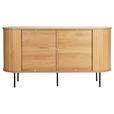 SIDEBOARD 140/76/40 cm  - Eichefarben/Schwarz, Design, Holzwerkstoff/Metall (140/76/40cm) - Xora