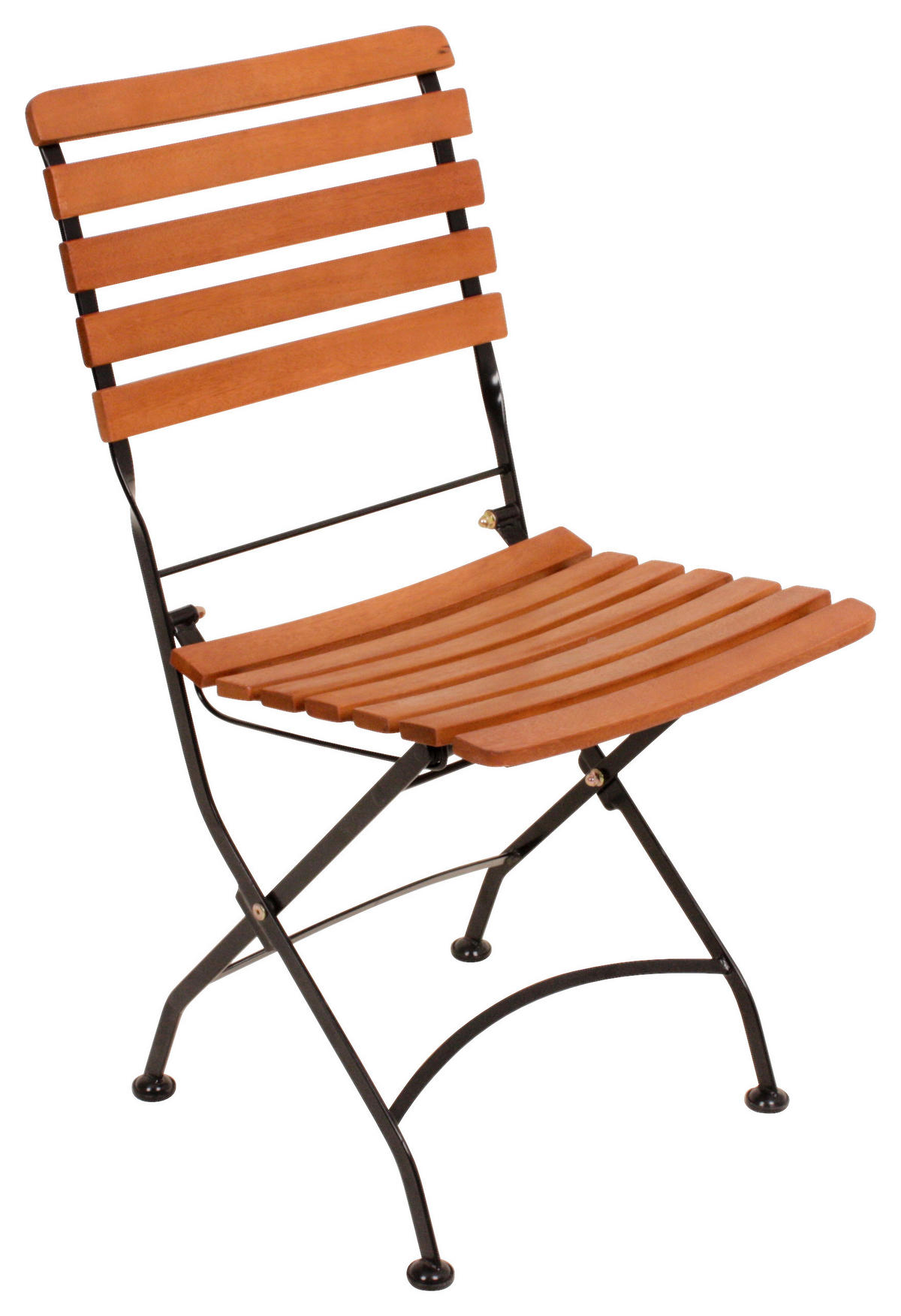 GARTENKLAPPSTUHL in Holz, Metall Braun, Schwarz  - Schwarz/Braun, MODERN, Holz/Metall (58/90/45cm) - Gardenson