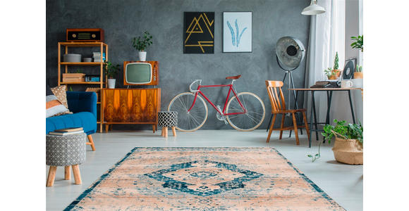 WEBTEPPICH 120/170 cm Baroque Blau, Creme  - Blau/Creme, Basics, Textil (120/170cm) - Novel