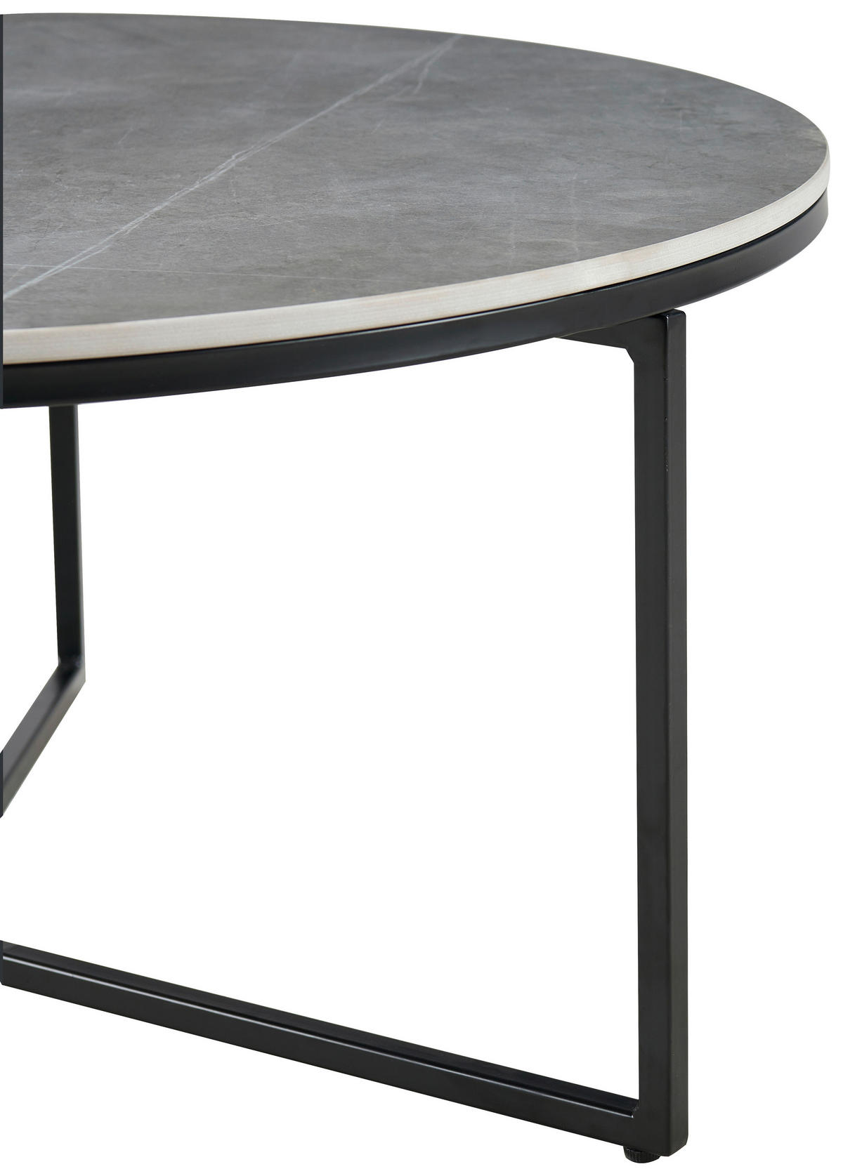 COUCHTISCH in Metall, Keramik 80/80/37 cm  - Schwarz/Grau, Design, Keramik/Metall (80/80/37cm) - Livetastic