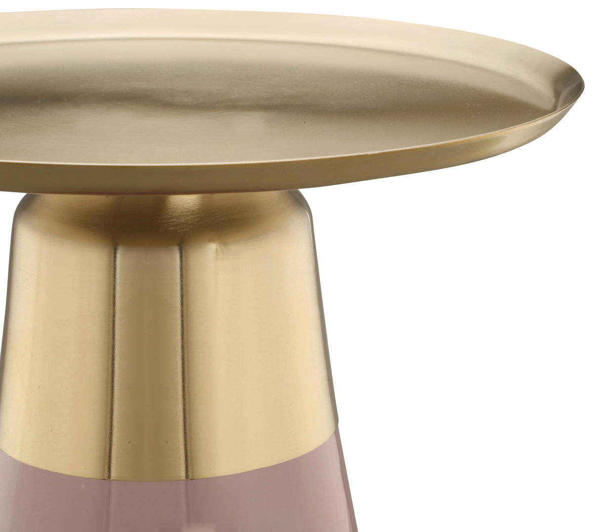 BEISTELLTISCH in Metall, Glas  - Pink/Goldfarben, Design, Glas/Metall (42/51cm) - Kayoom