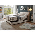 BOXSPRINGBETT 180/200 cm,  in Creme, Matratze, Bettkasten, Topper, motorische Verstellbarkeit, H2 = mittel  - Silberfarben/Creme, Design, Kunststoff/Textil (180/200cm) - Esposa