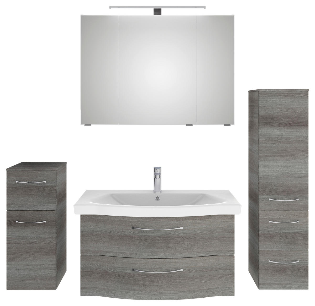 BADEZIMMER 5-teilig  in 158 cm  - Chromfarben/Graphitfarben, KONVENTIONELL, Glas/Keramik (158cm) - Pelipal