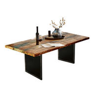 ESSTISCH 240/100/76 cm Echtholz  Holz, Metall rechteckig Multicolor, Schwarz  - Multicolor/Schwarz, MODERN, Holz/Metall (240/100/76cm) - MID.YOU
