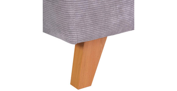 BIGSOFA Cord Grau  - Buchefarben/Grau, Design, Holz/Textil (240/63/90cm) - Carryhome
