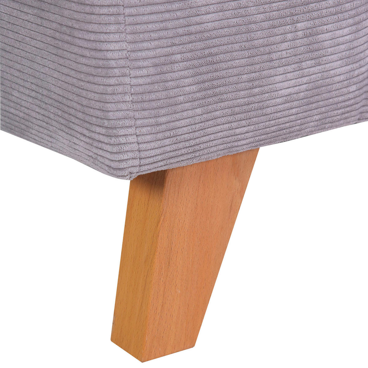 BIGSOFA in Cord Grau  - Buchefarben/Grau, Design, Holz/Textil (240/63/90cm) - MID.YOU