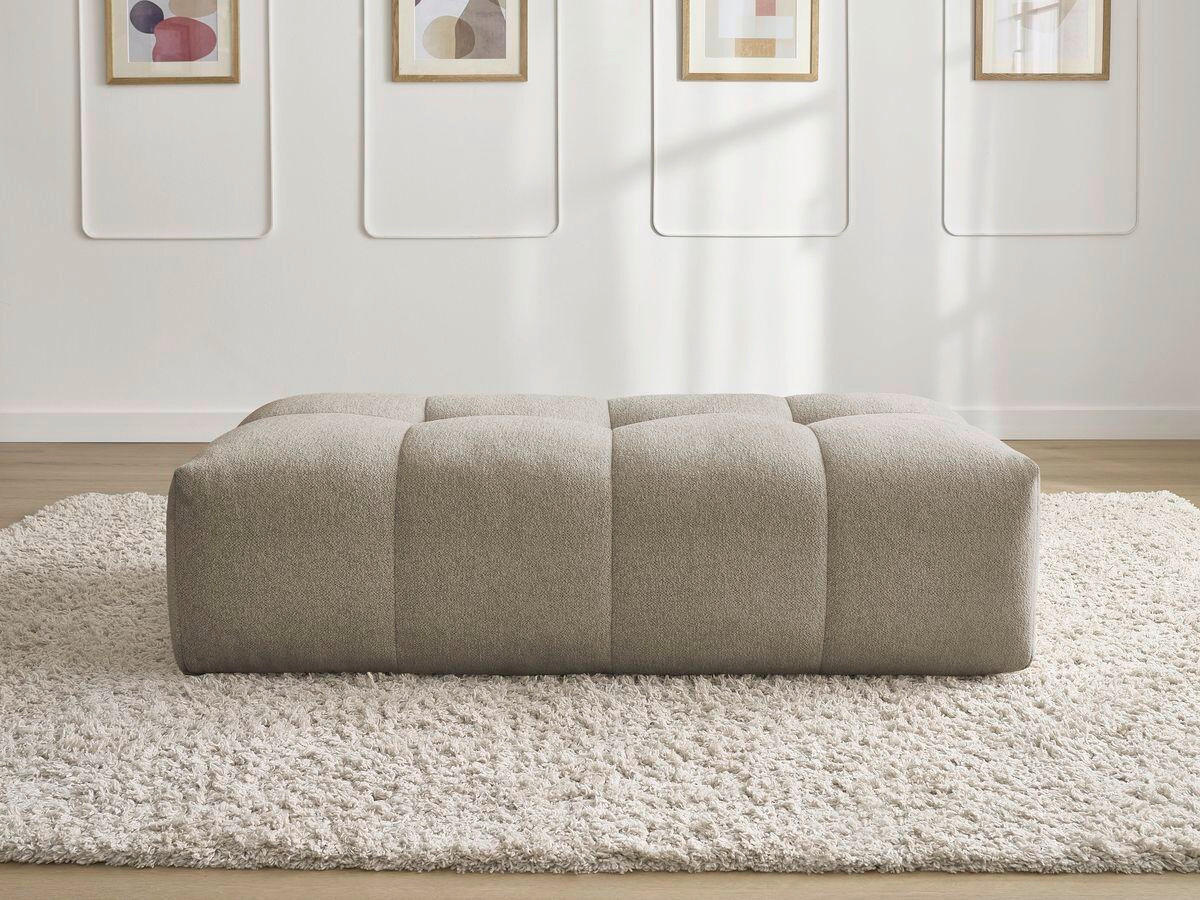 HOCKER EVEREST Flachgewebe Taupe  - Taupe/Schwarz, MODERN, Kunststoff/Textil (166/100/40cm)