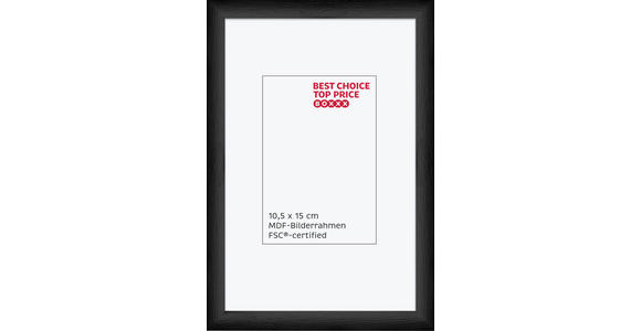BILDERRAHMEN 11,5/16,5 cm  - Schwarz, Basics, Glas/Holzwerkstoff (11,5/16,5cm) - Boxxx