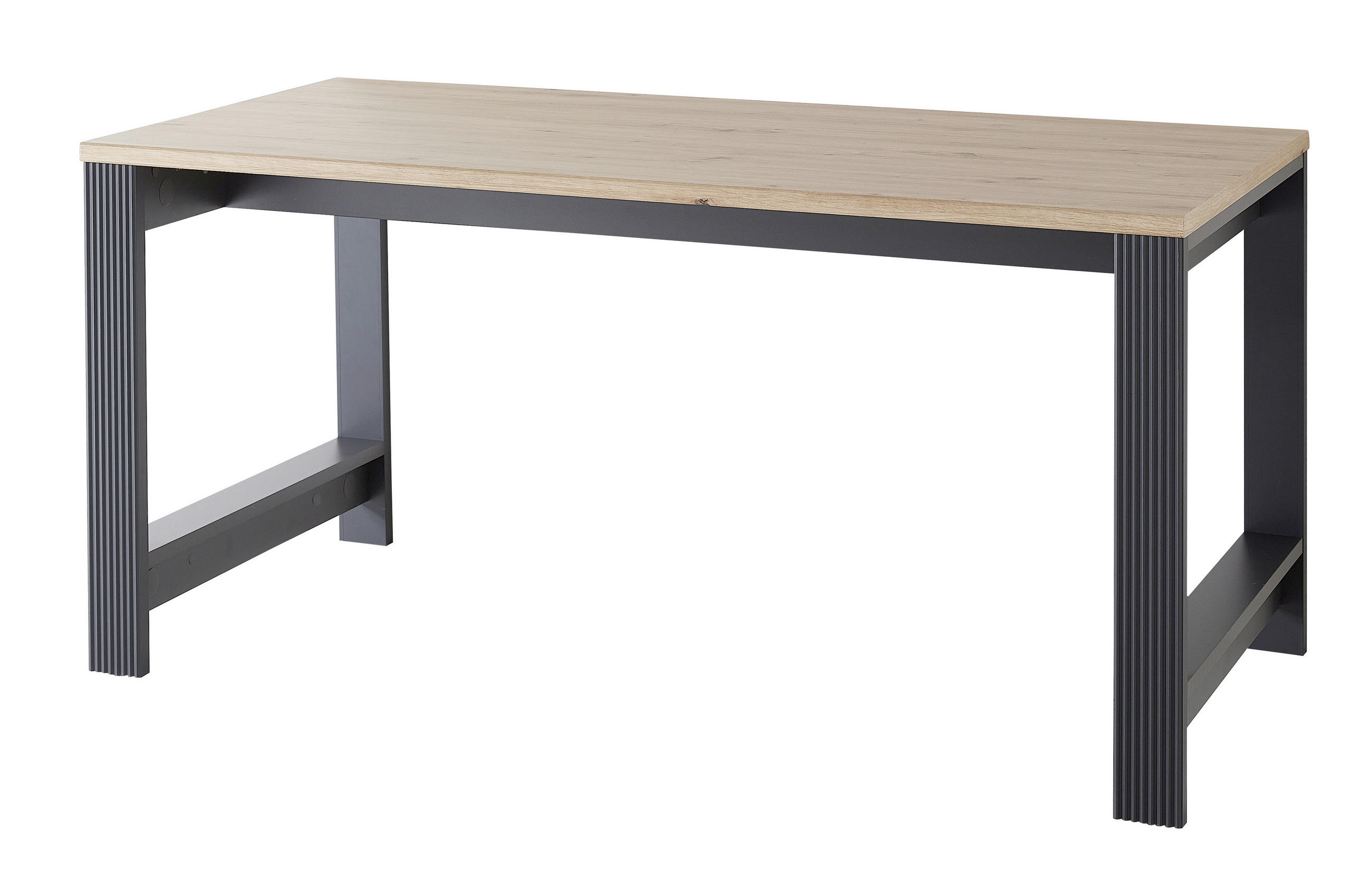 Birou, material pe bază de lemn - grafit/stejar Artisan, Romantik / Landhaus, material pe bază de lemn (160cm) - Landscape