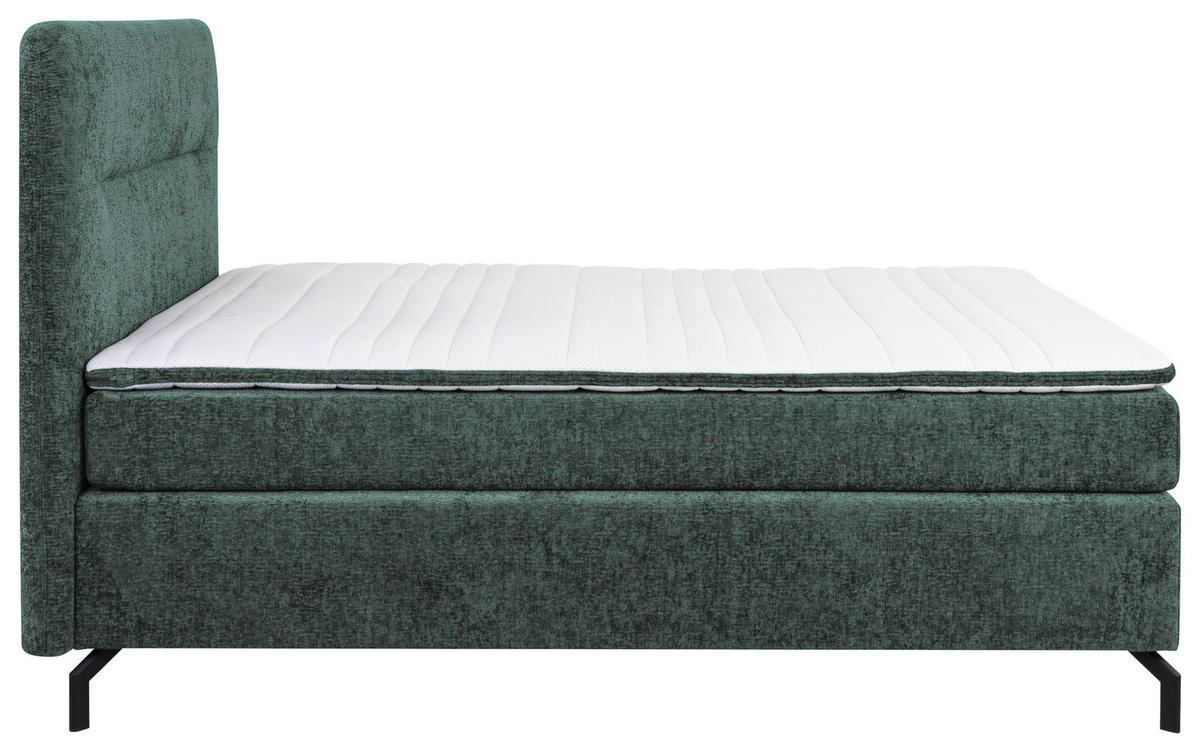BOXSPRINGBETT 140/200 cm  in Dunkelgrau  - Dunkelgrau/Schwarz, Design, Textil/Metall (140/200cm) - Esposa