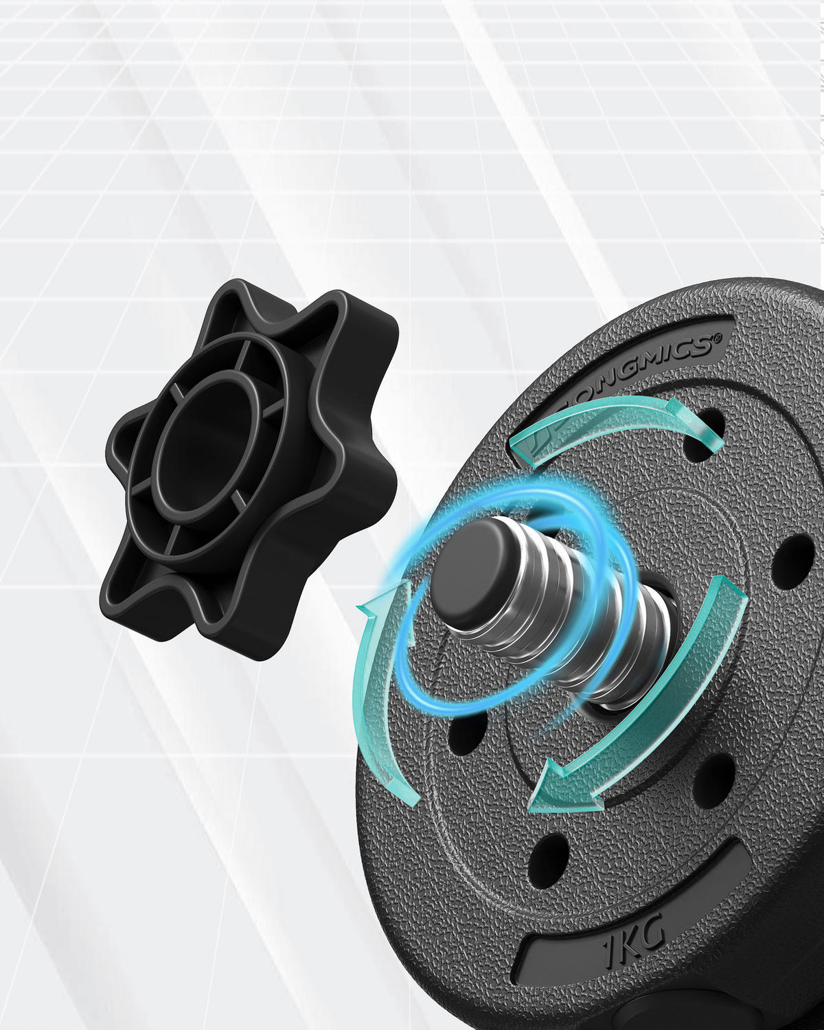 FITNESS-SET - Schwarz, Basics, Kunststoff/Metall (50/21,5/21,5cm)