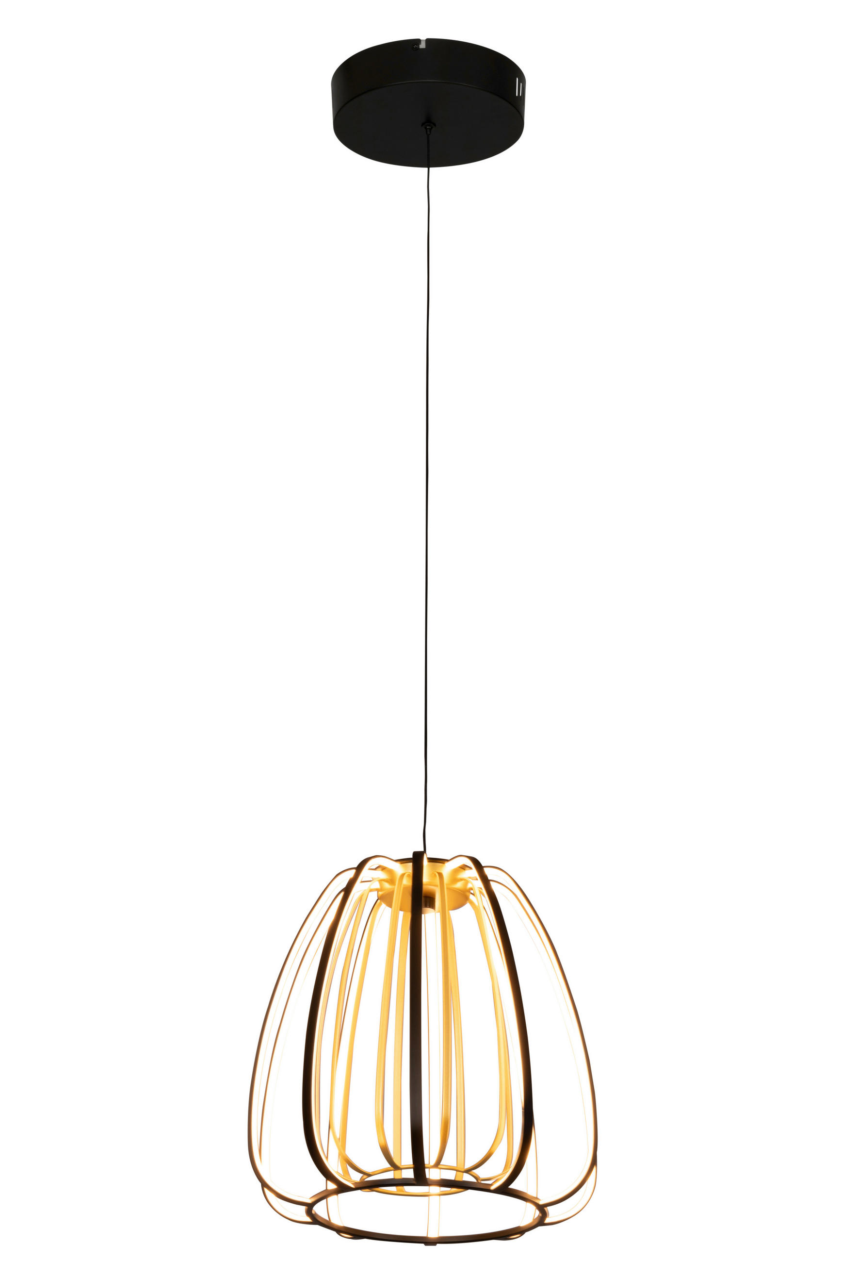 Novel Led-Hängeleuchte Ontario Schwarz, Gold 30x150 cm