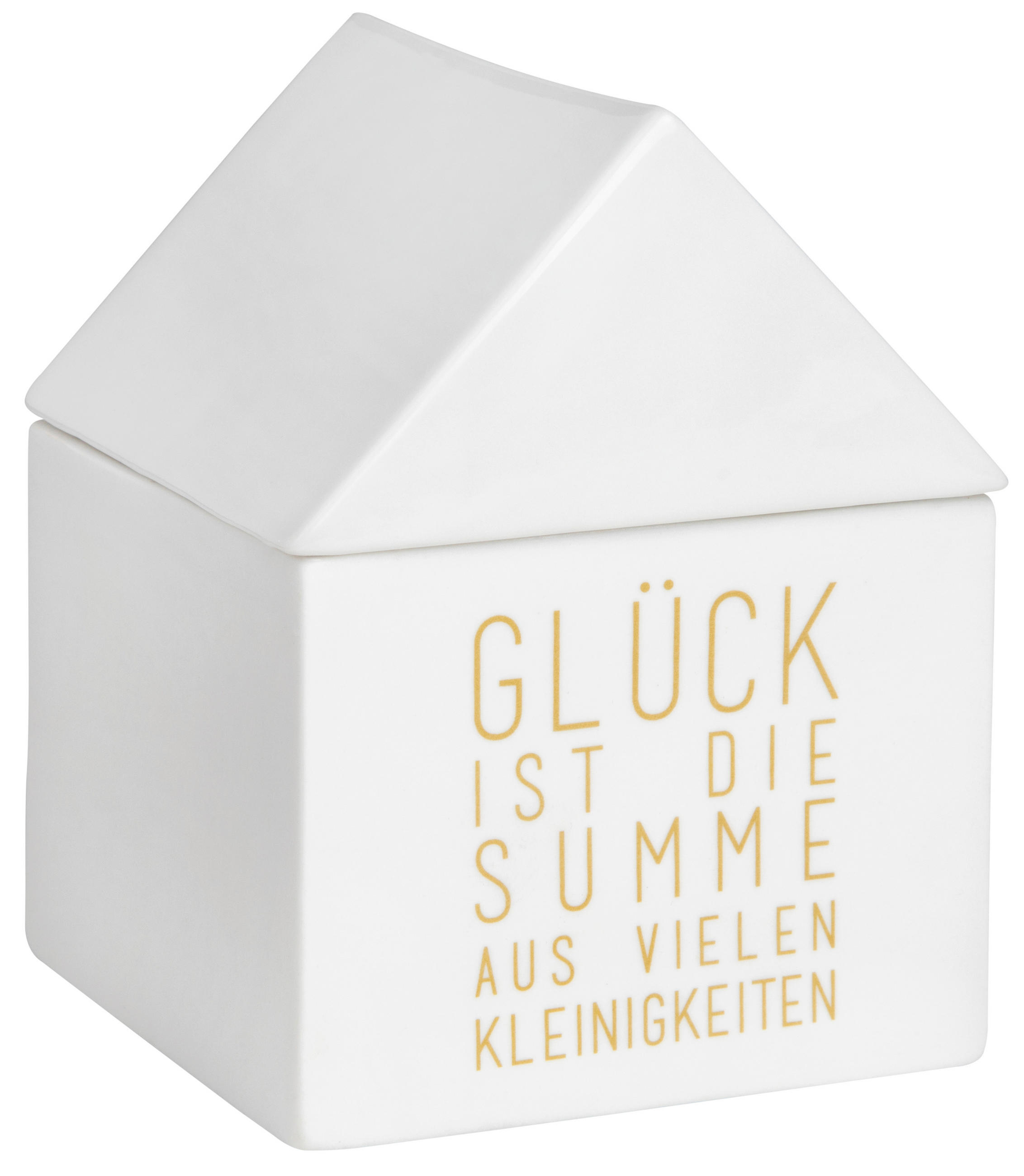 DEKOBOX  - Weiss/Goldfarben, Basics, Keramik (9/12/9cm) - Räder