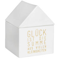 DEKOBOX  - Weiss/Goldfarben, Basics, Keramik (9/12/9cm) - Räder