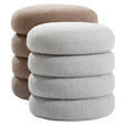 HOCKER Teddystoff Hellgrau  - Hellgrau, Trend, Textil (41/42/41cm) - Xora