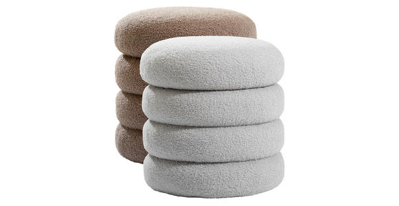 HOCKER Teddystoff Hellgrau - Hellgrau, Trend, Textil (41/42/41cm) - Xora