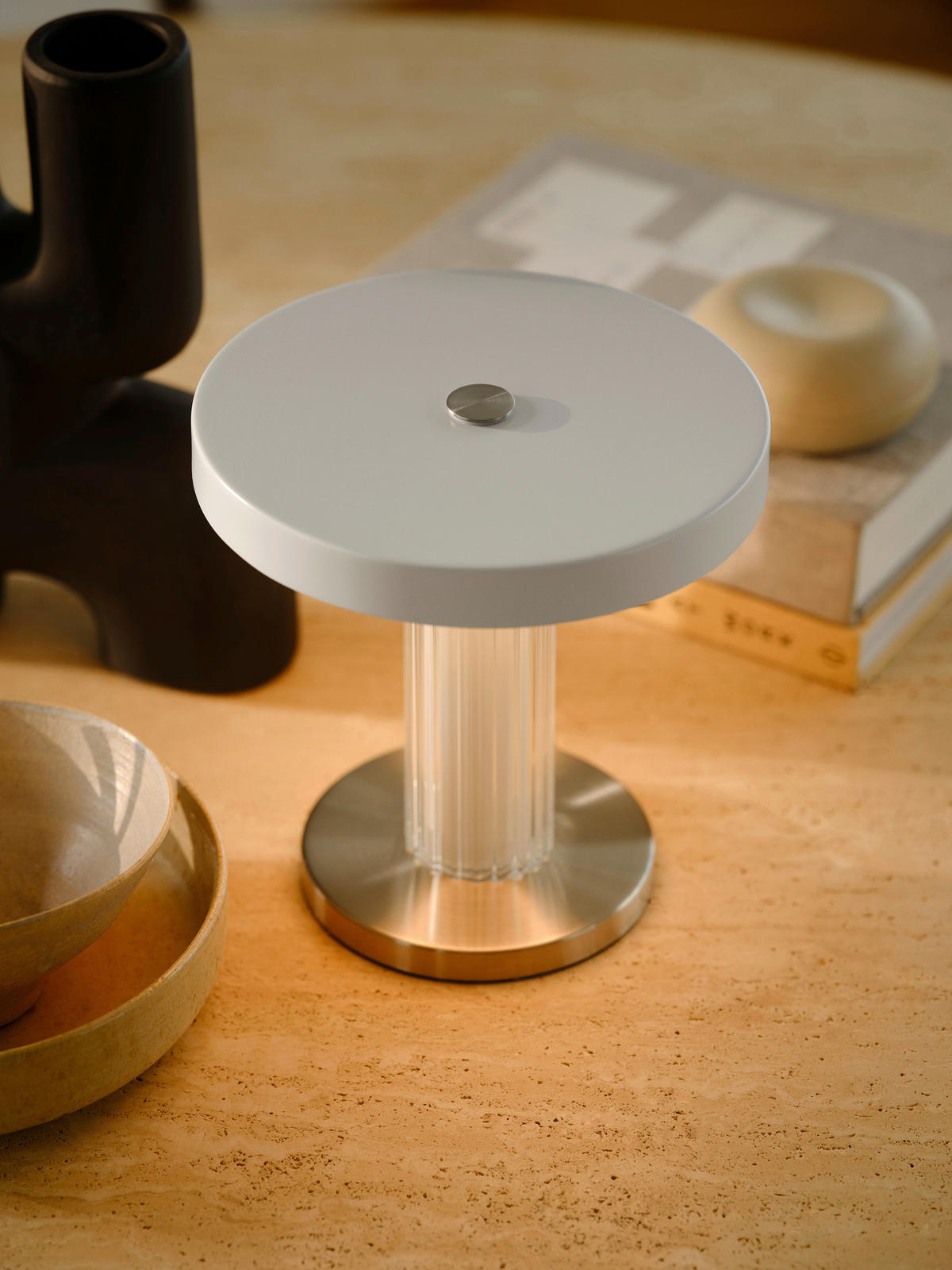 TISCHLEUCHTE Trezzi 21/21,9 cm  - Hellrosa/Beige, Design, Kunststoff (21/21,9cm) - Nordlux