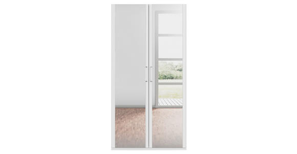 DREHTÜRENSCHRANK 101/197/60 cm 2-türig Weiß  - Weiß, Design, Glas/Holzwerkstoff (101/197/60cm) - Novel